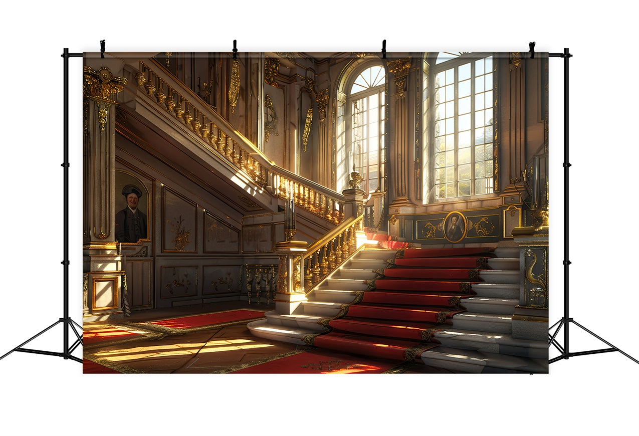 Toile de fond Vintage Baroque Tapis Rouge Escalier BRP11-599