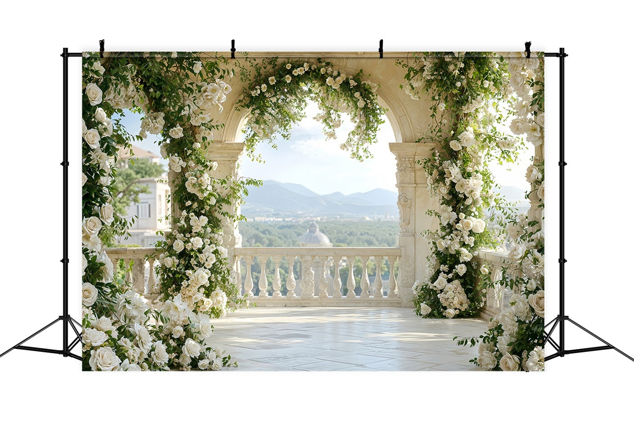 Toile de fond Saint-Valentin Balcon Arqué Floral Extérieur BRP12-265
