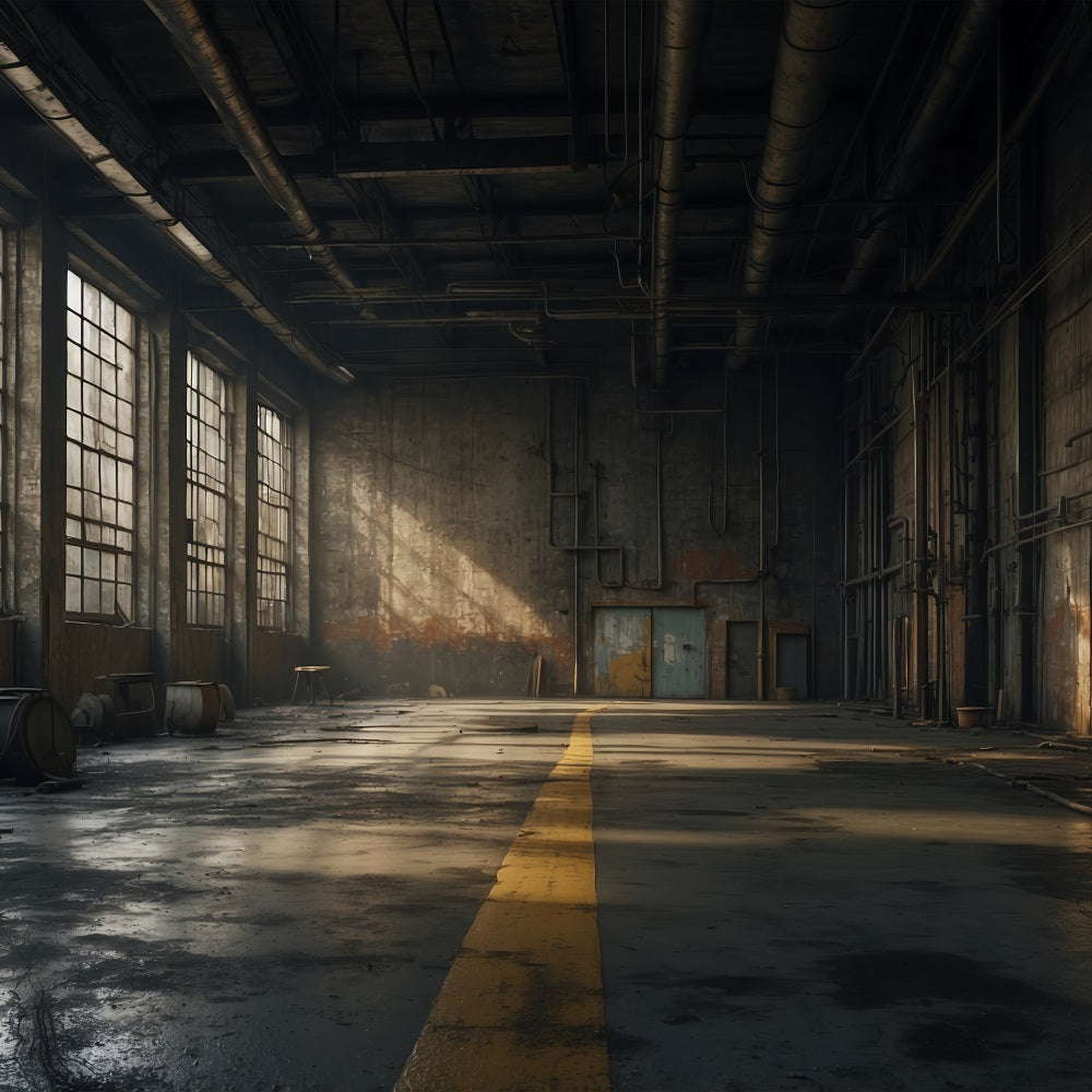 Toile de fond Architecture Usine Abandonnée Fenêtres BRP12-665