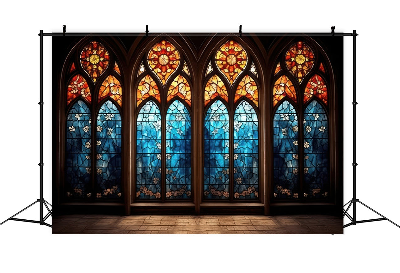 Toile de fond Vitrail Église Fenêtre Arquée BRP12-705