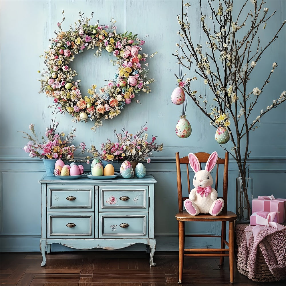 Toile de fond Pâques Idées Couronne Lapin Œufs BRP12-760