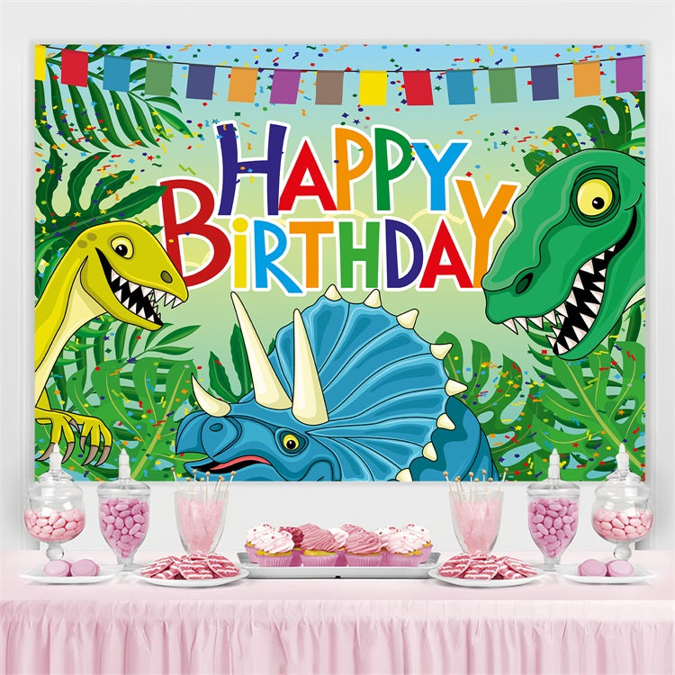 Toile de fond Anniversaire Personnalisable Jurassic Dino Célébration BRP2-208