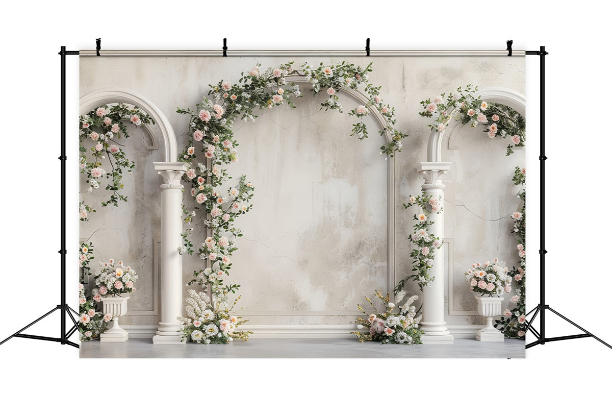 Fond Mur Floral Romance Rustique Arche Florale BRP2-78