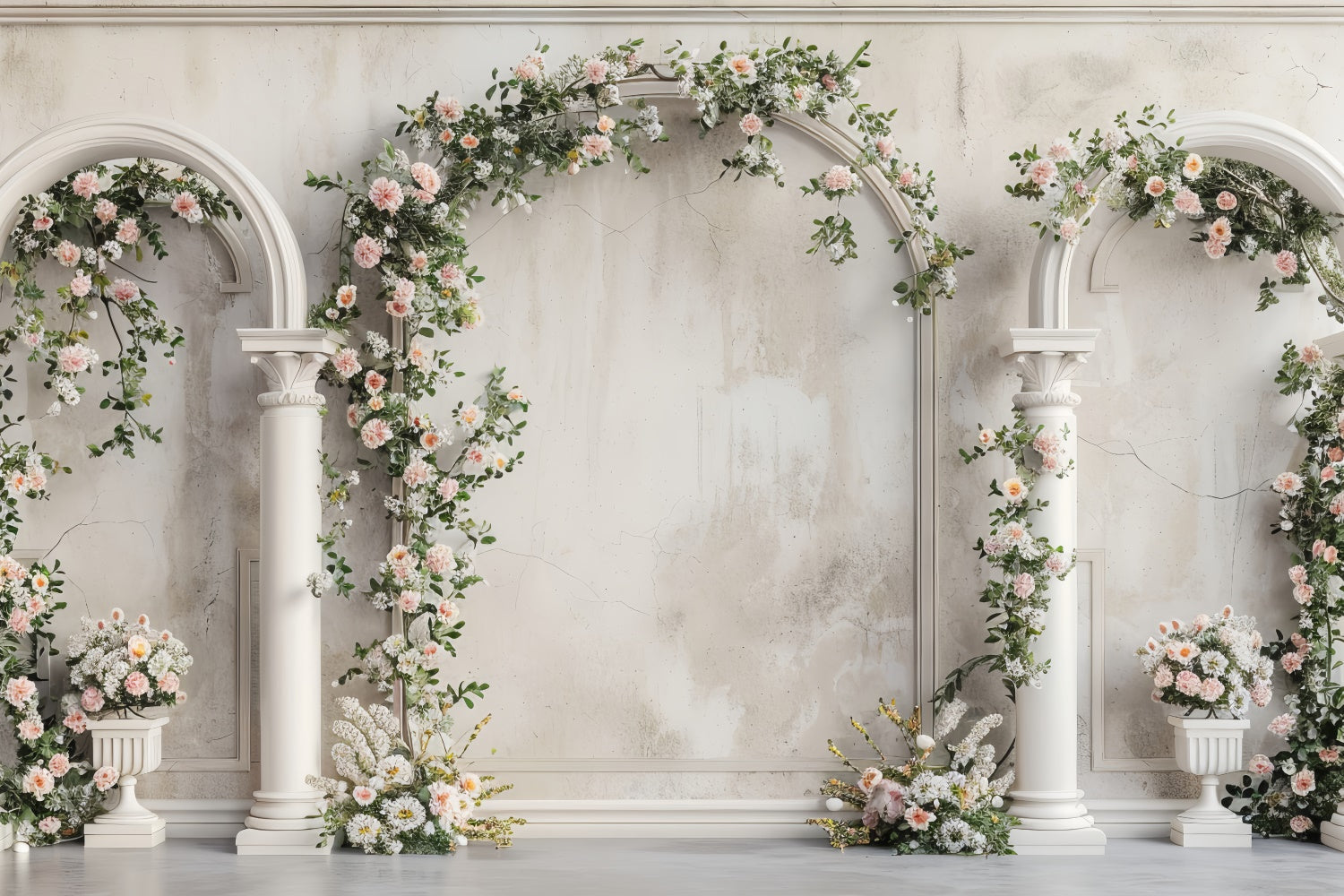 Fond Mur Floral Romance Rustique Arche Florale BRP2-78