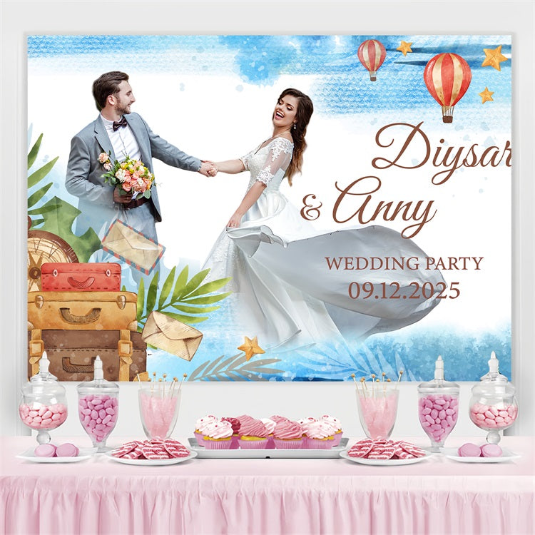 Toile de fond Mariage Personnalisée Voyage Montgolfière Amour Personnalisée BRP4-114