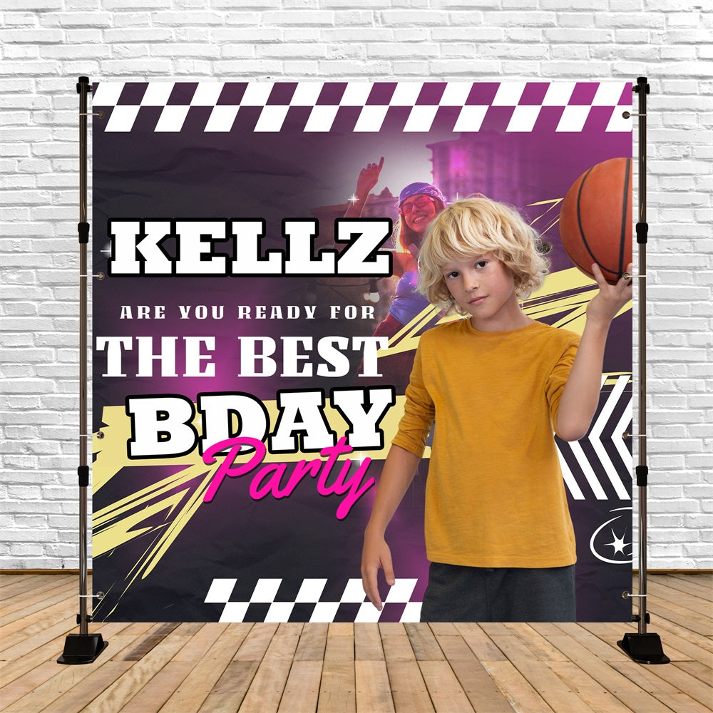 Toile de fond Photo Anniversaire Personnalisable Basket Urbain Sportif BRP5-115