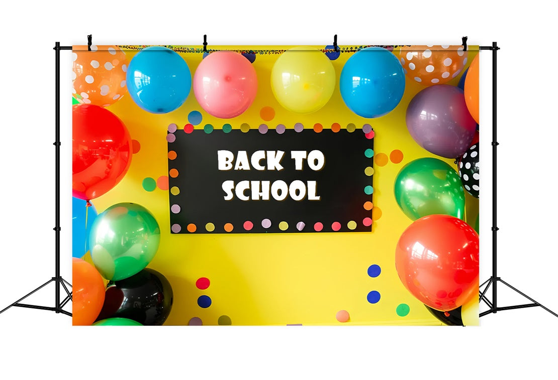 Toile de Fond Retour à l'École Mur Jaune avec Ballon BRP7-180