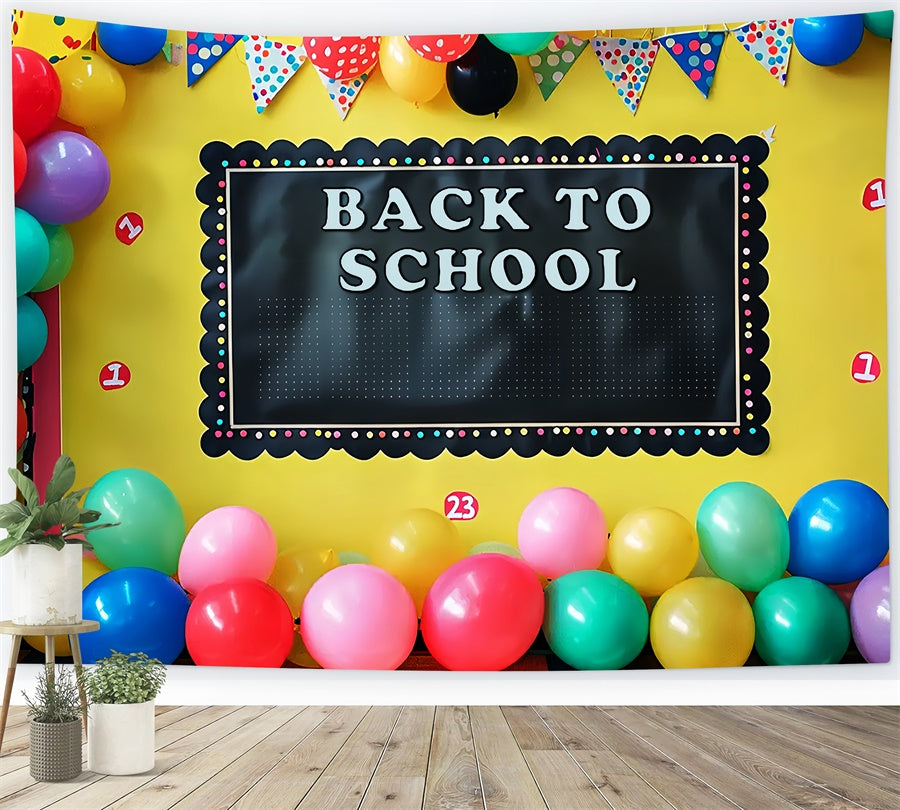 Toile de Fond Retour à l'École Drapeau de Bienvenue et Ballon BRP7-182