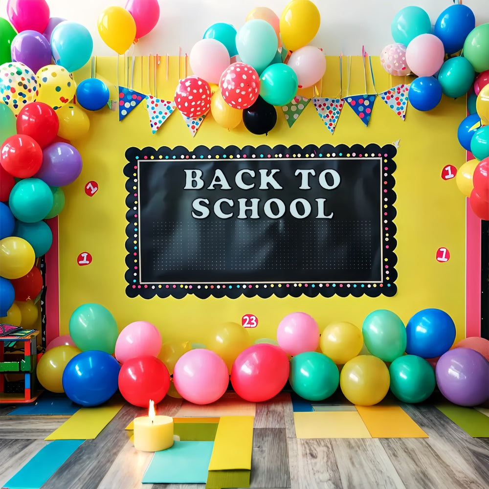 Toile de Fond Retour à l'École Drapeau de Bienvenue et Ballon BRP7-182