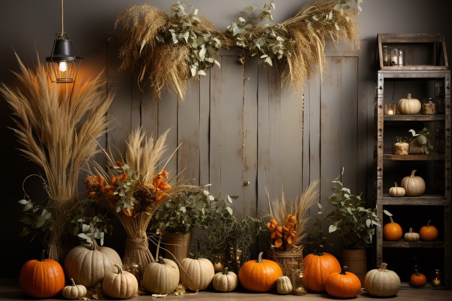 Toile de fond murale de citrouilles d'automne pour la photographie BRP7-67