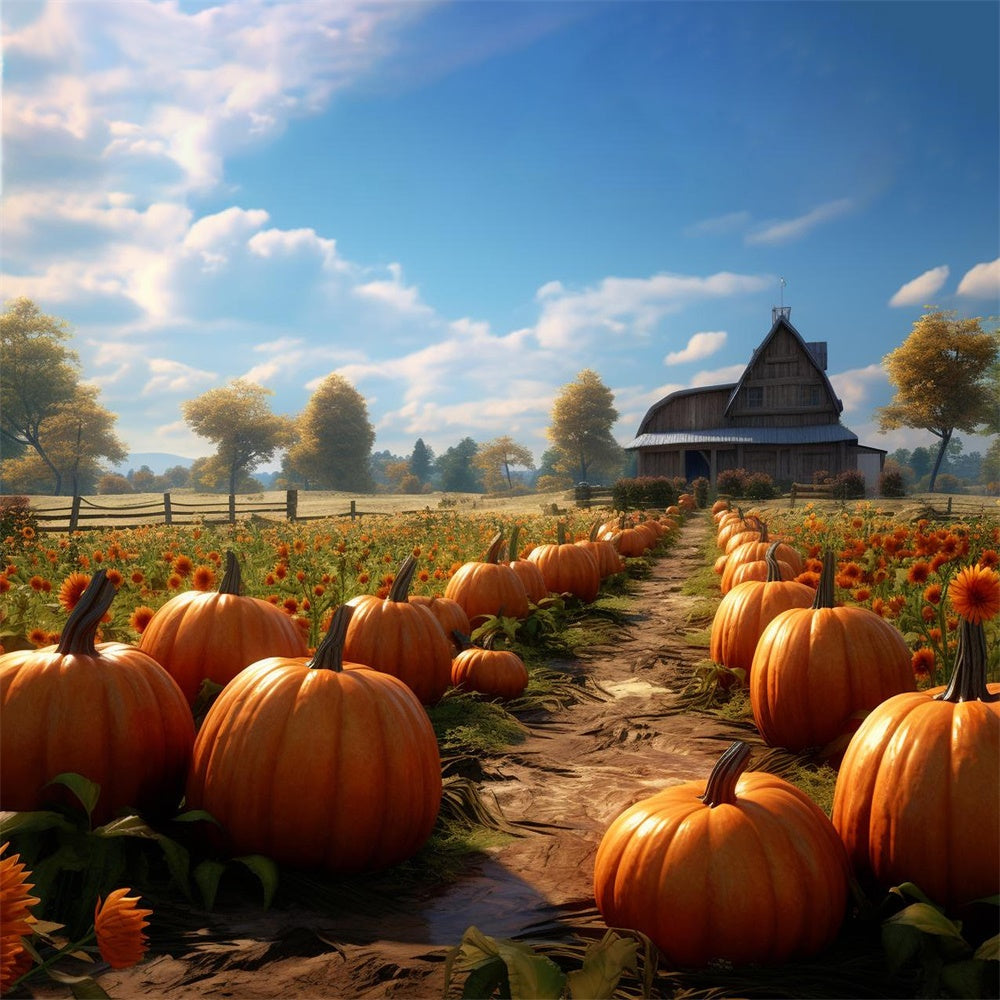 Toile de fond de ferme de citrouilles en automne pour la photographie BRP7-70