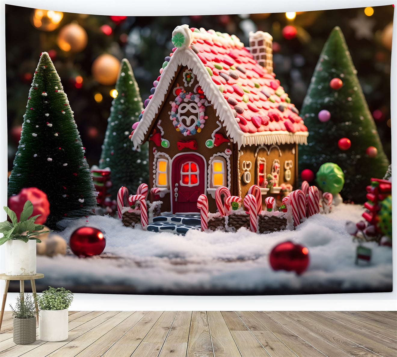 Toile de Fond Pays des Merveilles en Pain d'Épices de Noël BRP8-117
