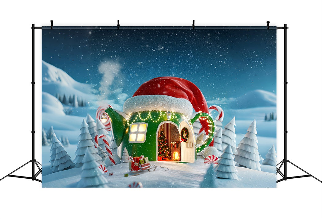Toile de Fond Théière Fantaisiste de Noël BRP8-149