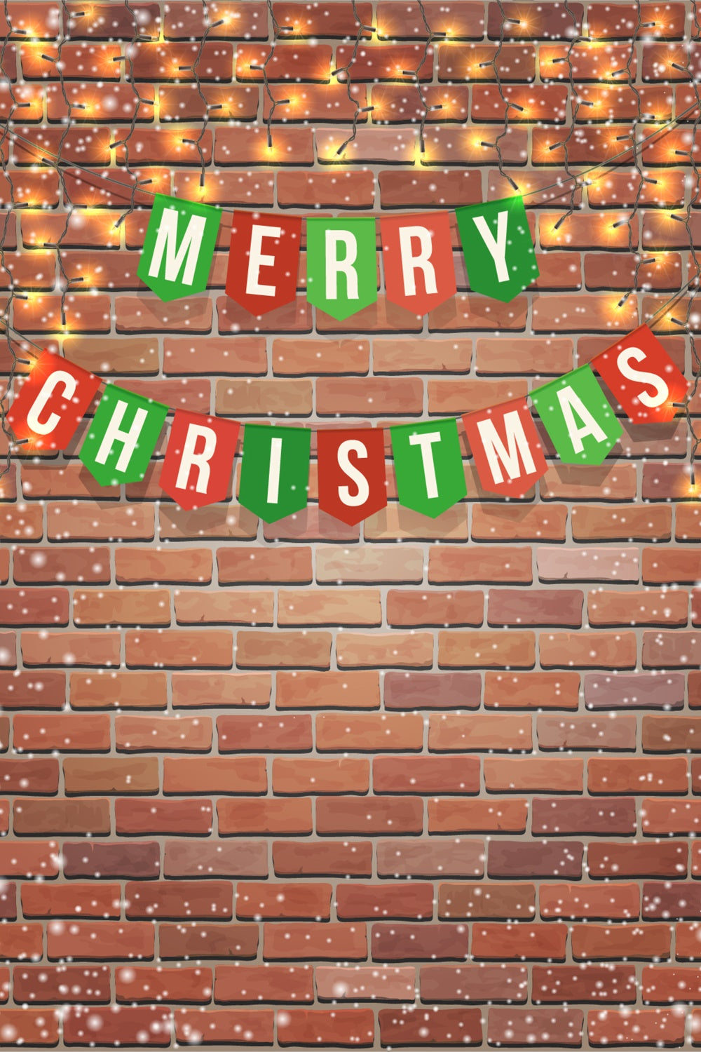 Toile de fond Bannière joyeux Noël et mur de briques BRP8-303