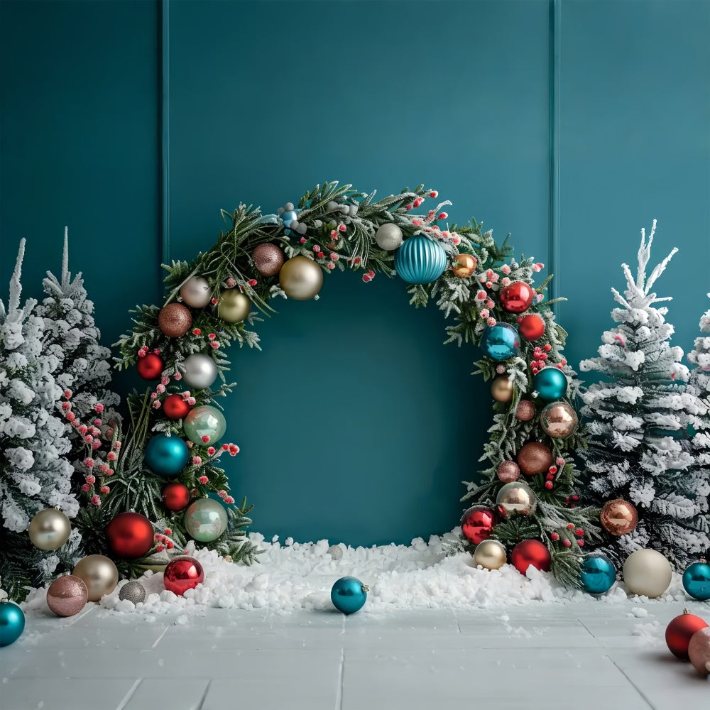Toile de fond d'Arche Étincelante d'Ornements de Noël BRP8-4