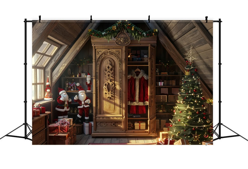 Toile de Fond Arbre de Noël et Garde-Robe du Père Noël BRP8-55
