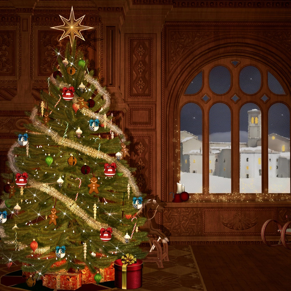 Toile de Fond Arbre de Noël du Patrimoine BRP8-87