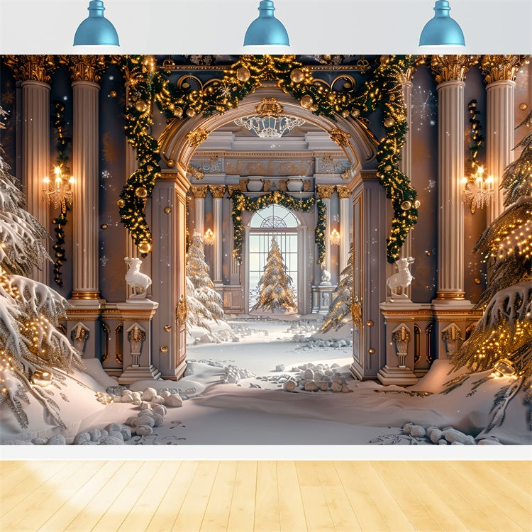 Toile de fond Arc doré Luxueux Merveille hivernale BRP9-255