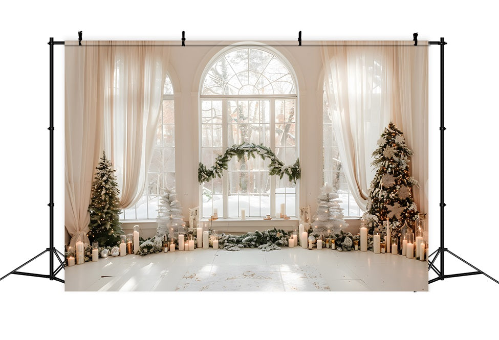 Toile de fond Fenêtre hivernale Bougies de Noël Hiver BRP9-256