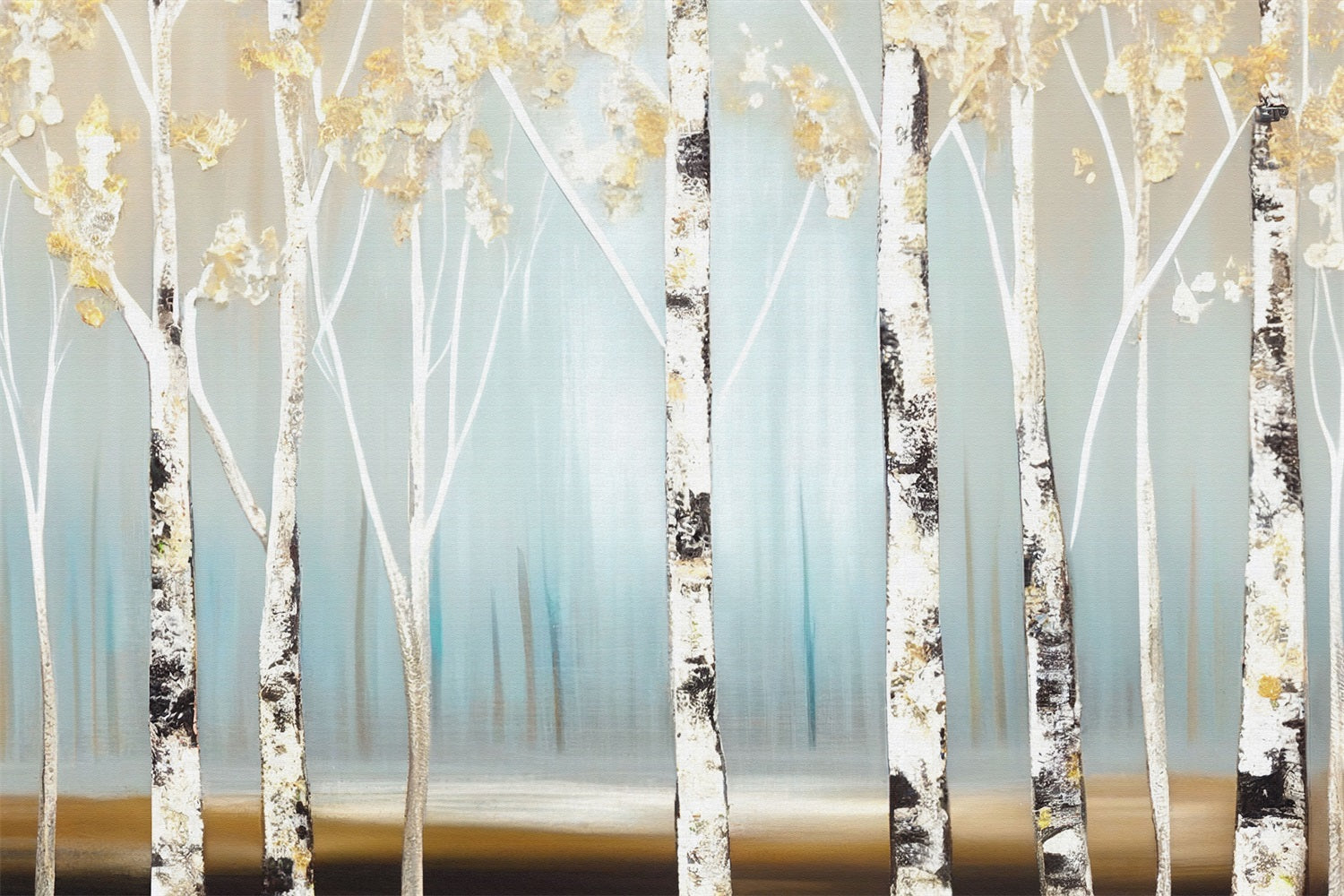 Toile de fond Forêt sereine Bouleau Lumière brumeuse Hiver BRP9-342