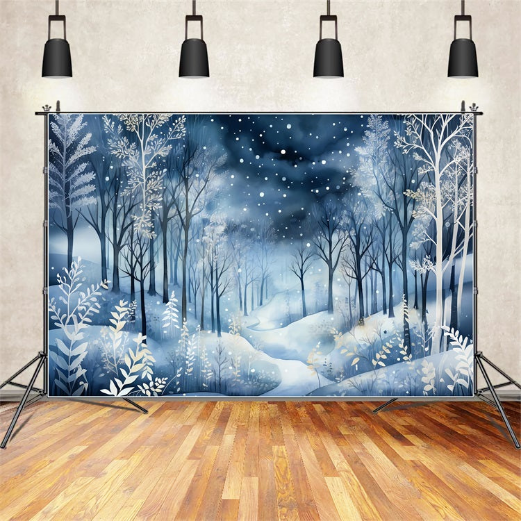 Toile de fond Nuit magique Merveille hivernale Neige BRP9-348