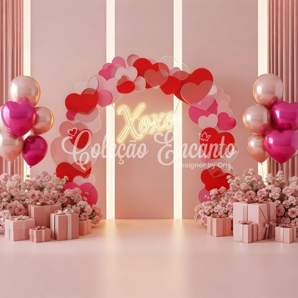 Fonds Saint-Valentin Arche romantique lumineuse Fond Saint-Valentin Cœurs par Magali