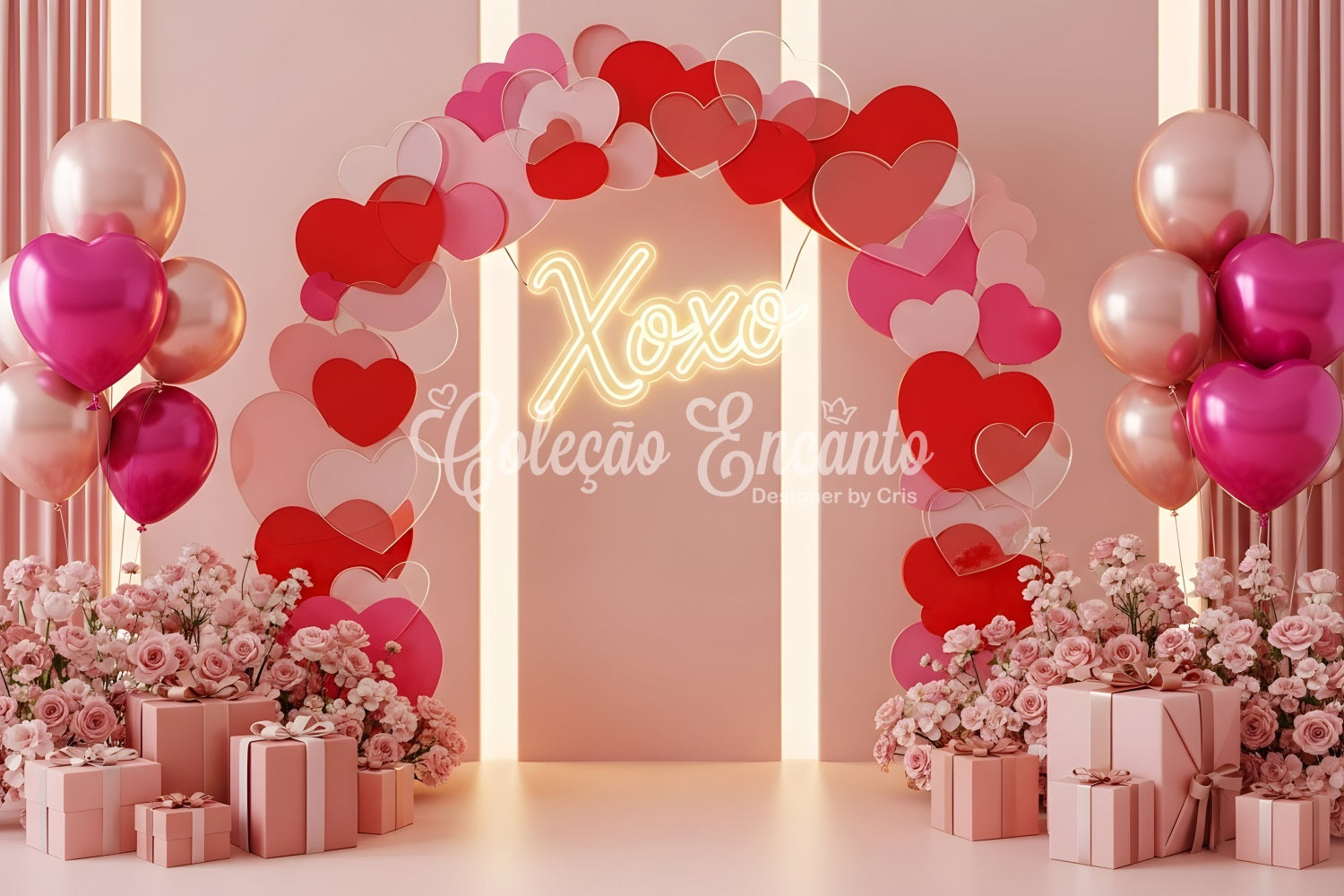 Fonds Saint-Valentin Arche romantique lumineuse Fond Saint-Valentin Cœurs par Magali
