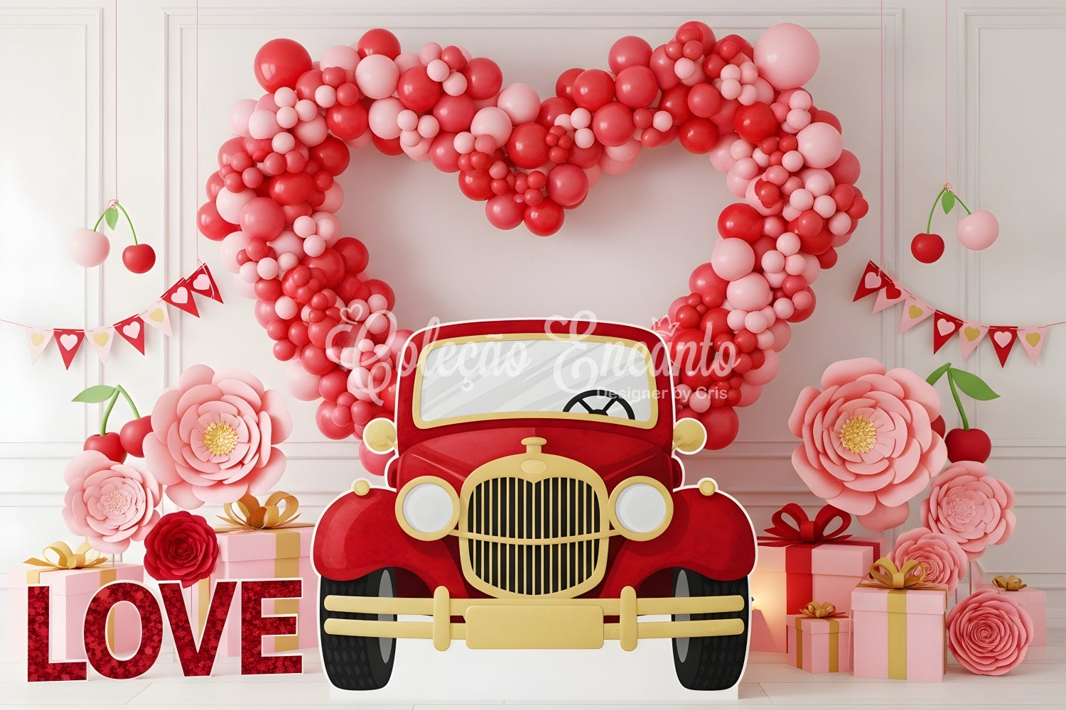 Fond photo Saint-Valentin Voiture vintage Fond Saint-Valentin par Magali