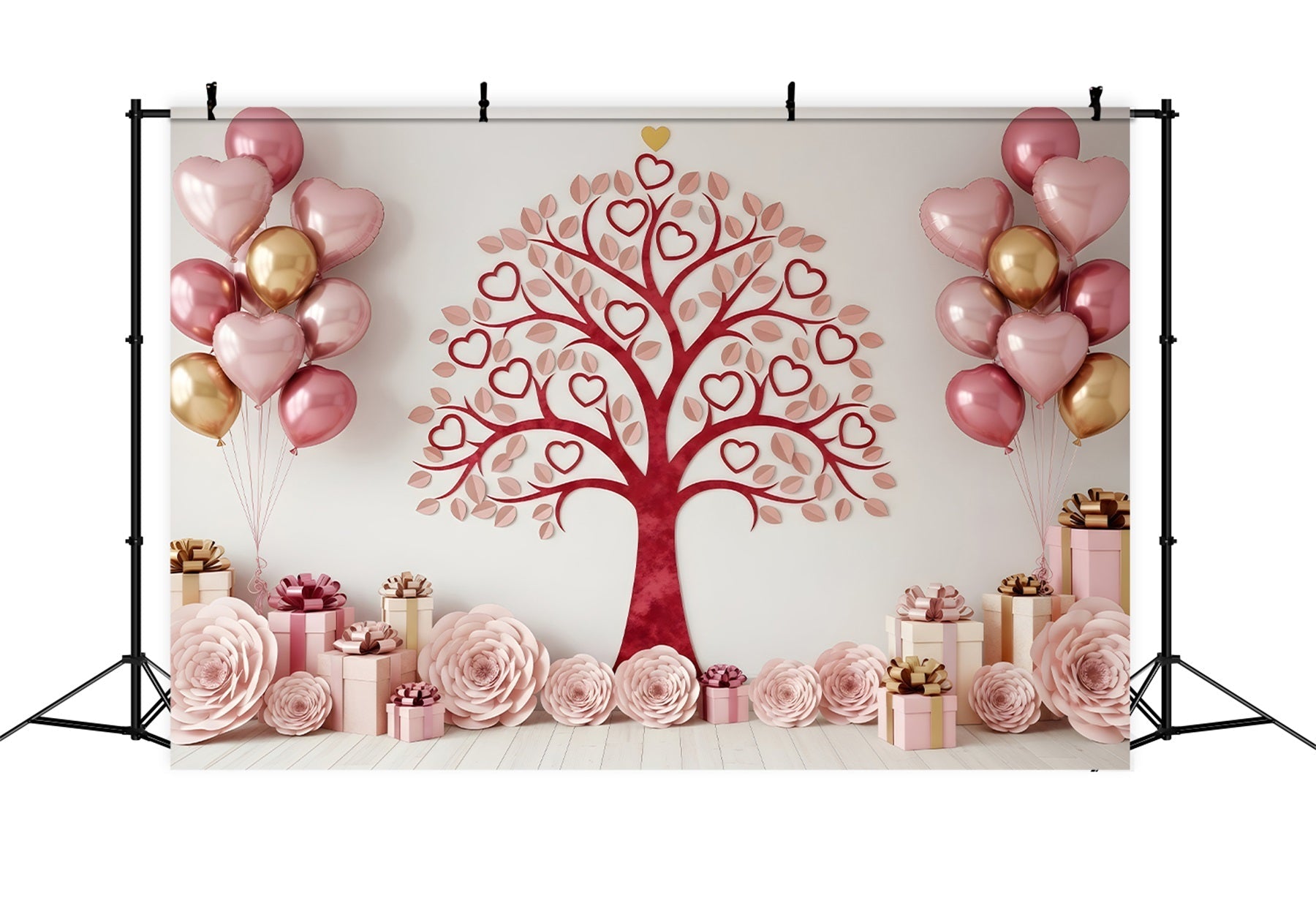 Fond pour la Saint-Valentin Arbre en cœurs Présentoir de cadeaux Fond pour la Saint-Valentin par Magali