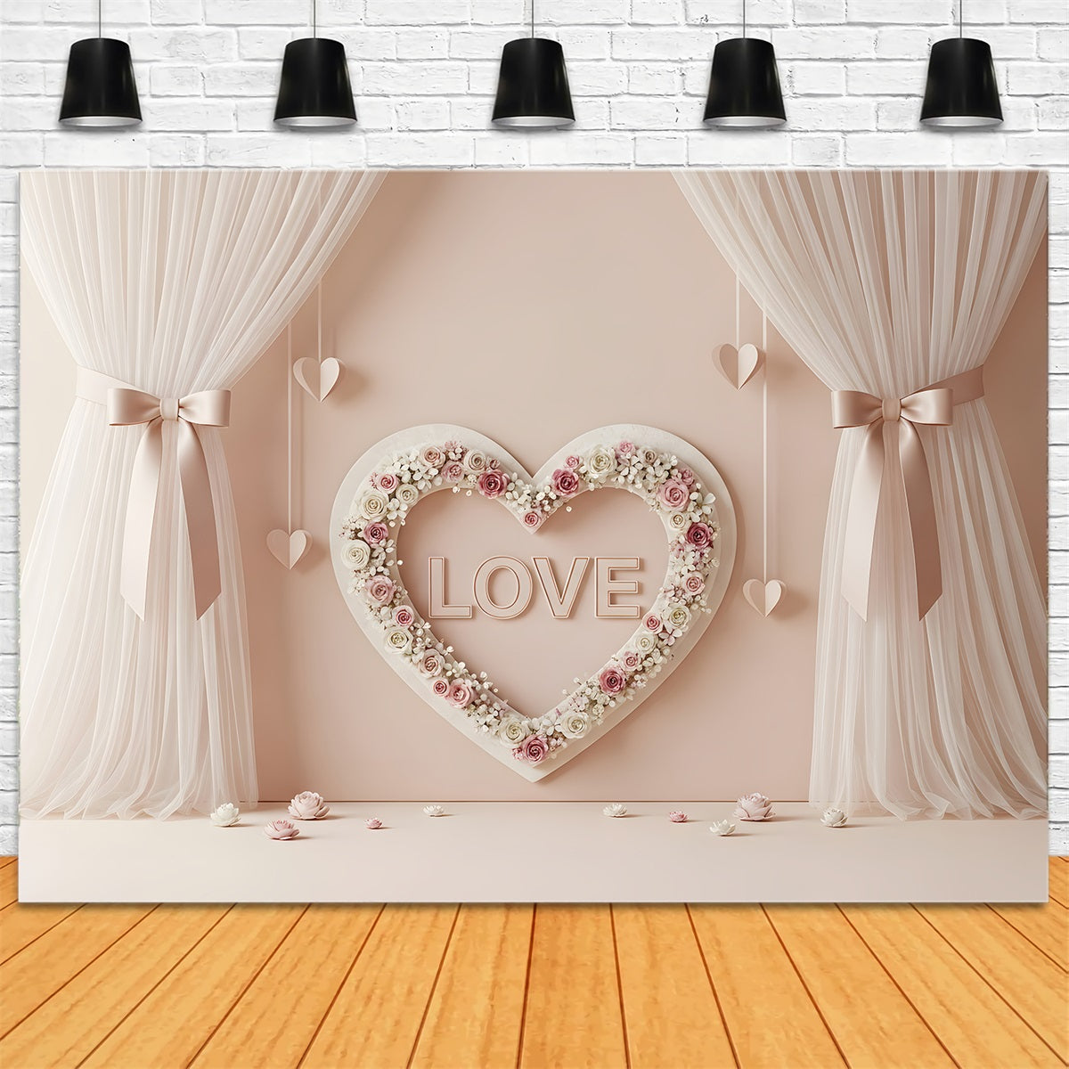 Fond Photo de Saint Valentin Décor Cœur Floral Romantique Par Magali