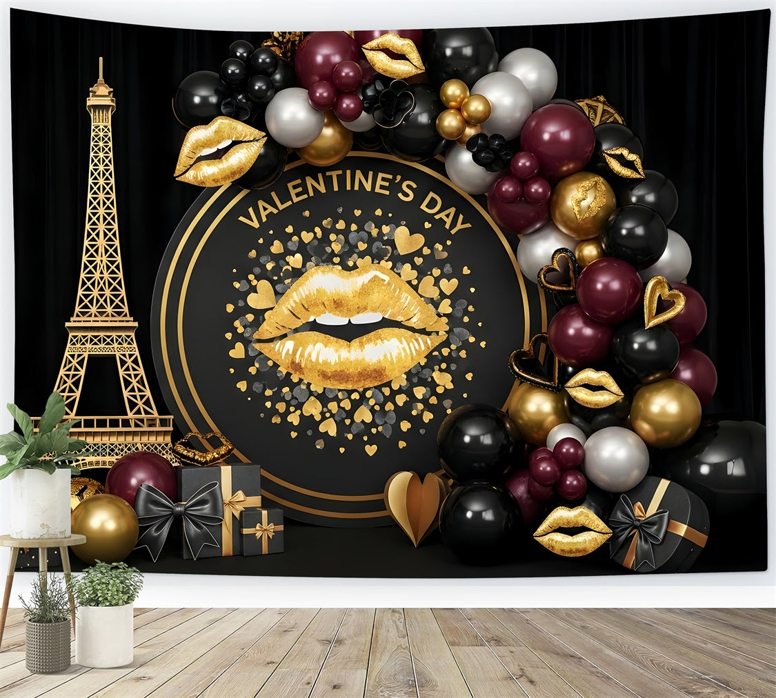 Fond Photo de St Valentn Mise en Scène Glamour Paris Doré Baiser Par Magali