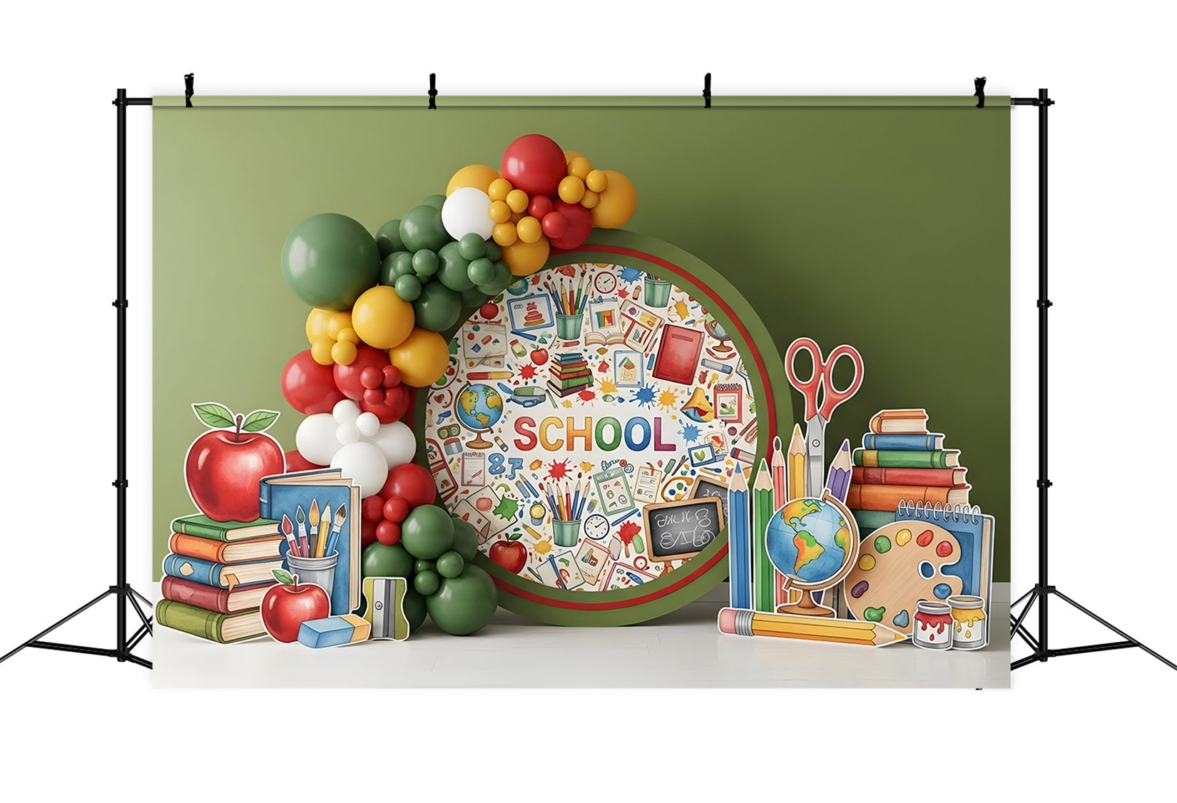 Fond Photo Rentrée Scolaire Cercle d’Outils Colorés Par Magali
