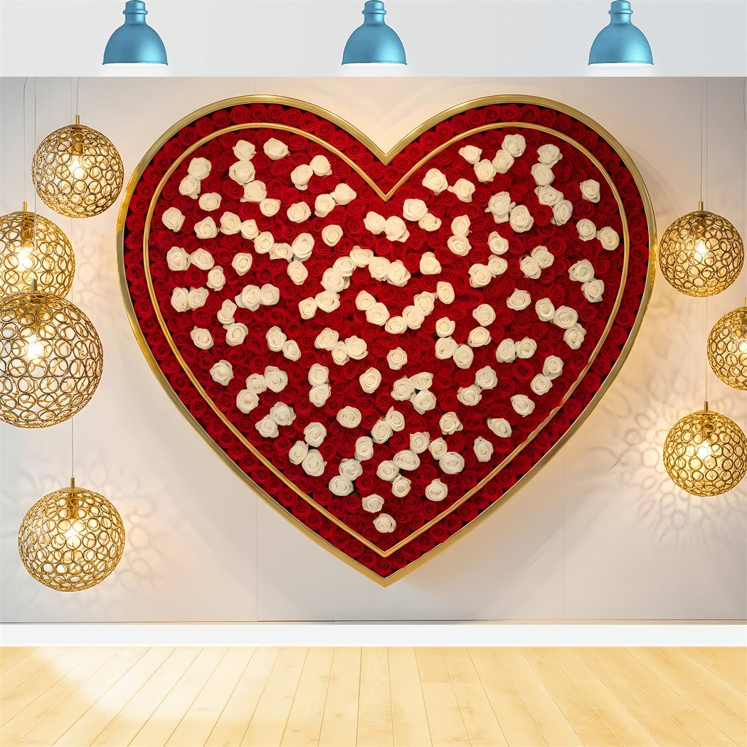 Fond Photo de St Valentn Cœur de Roses aux Lumières Luxueuses Par Magali