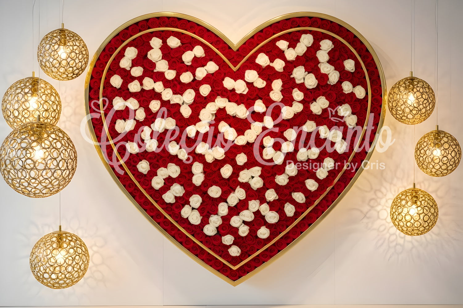Fond Photo de St Valentn Cœur de Roses aux Lumières Luxueuses Par Magali