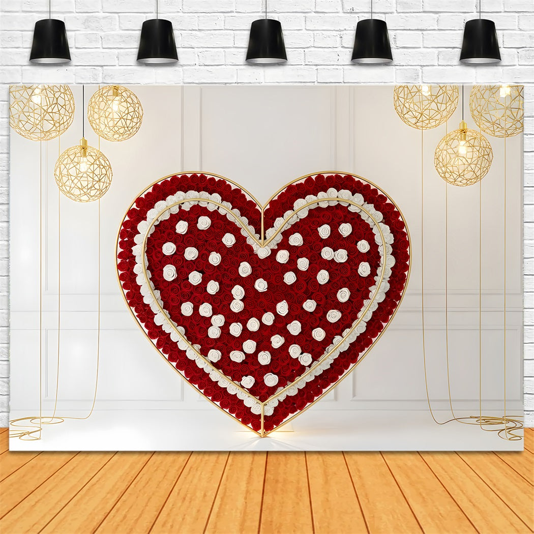 Toile de fond Romantique Cœur de Roses Rouges Lumineux Par Magali