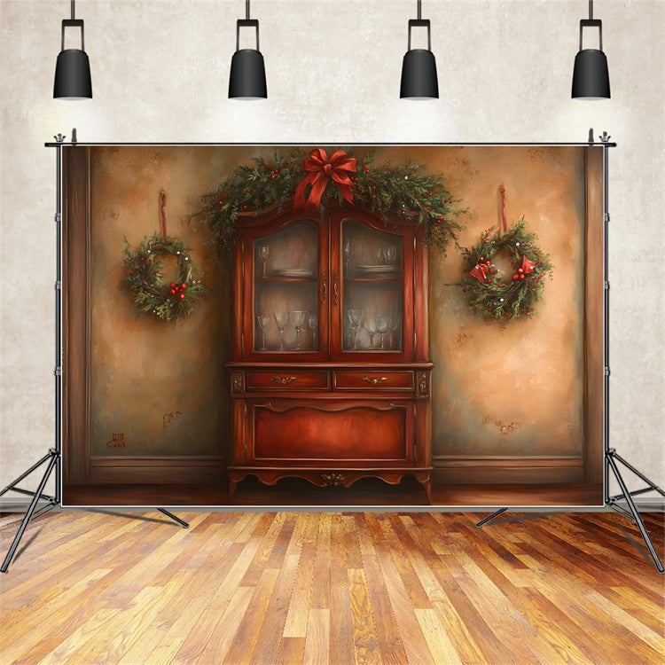 Toile de fond Noël Intérieur Couronnes de Fêtes par Magali