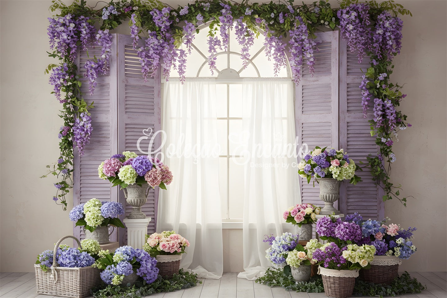 Toile de fond Photo Fête des Mères Fenêtre Glycine Violette Par Magali