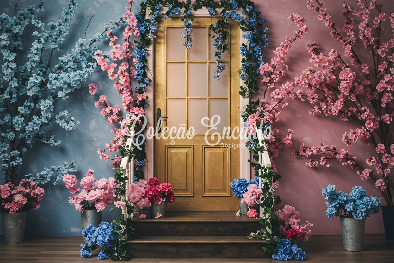 Fond Studio Fête des Mères Porte Florale Deux Tons Par Magali