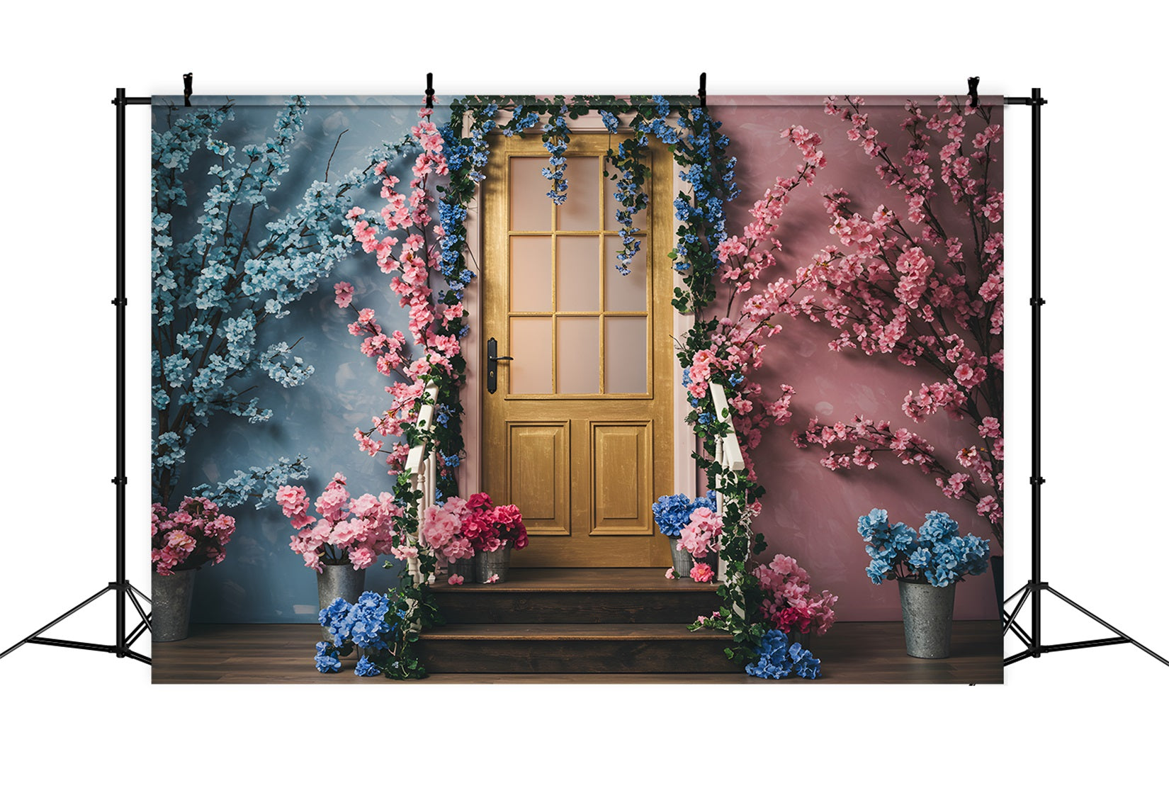 Fond Studio Fête des Mères Porte Florale Deux Tons Par Magali