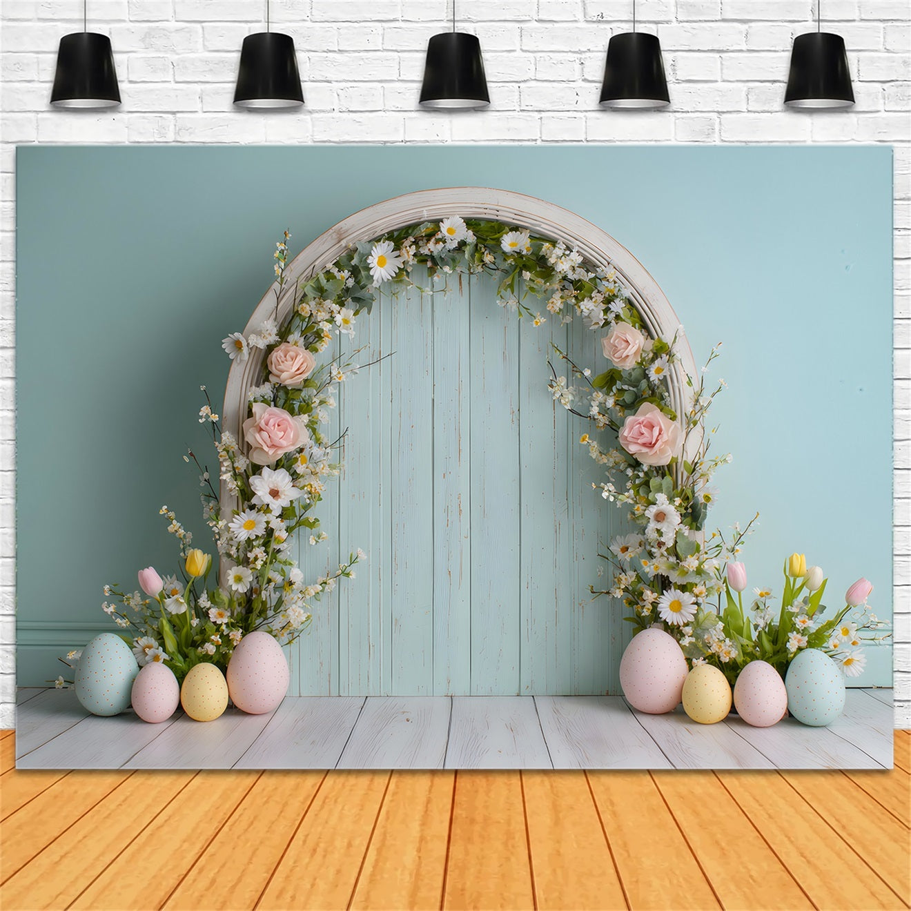 Fond Photo Pâques Arche Fleurs Œufs Pastel Par Magali
