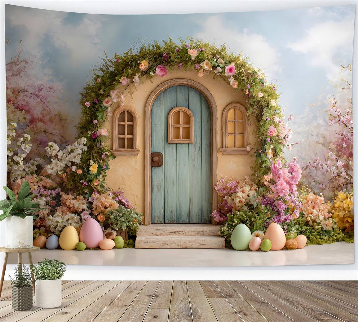Toile de fond Photo Pâques Arche Florale Petite Porte Par Magali