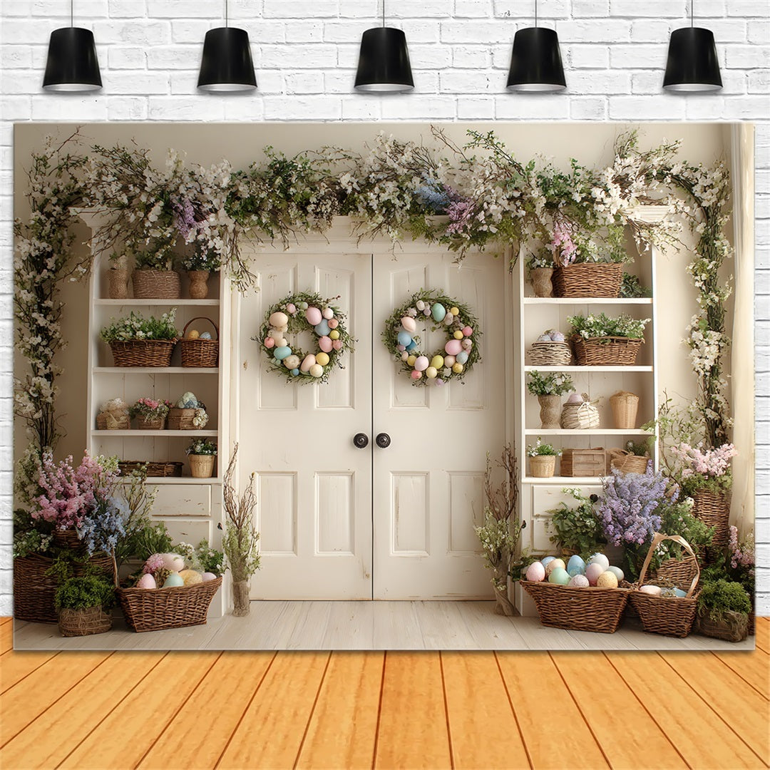 Toile de fond Pâques Armoire Œufs Couronnes Par Magali