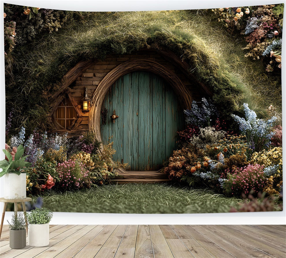 Fond Studio Pâques Porte Florale Cottage Mousse Enchantée Par Magali