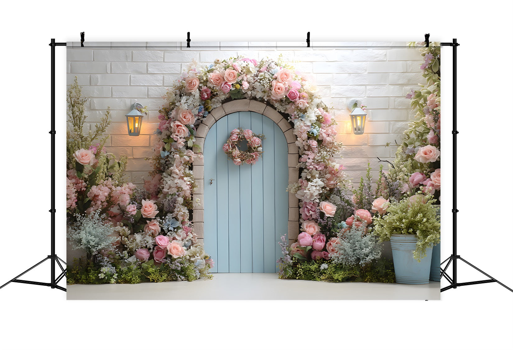 Fond Photo Pâques Arche Florale Porte Bleue Par Magali
