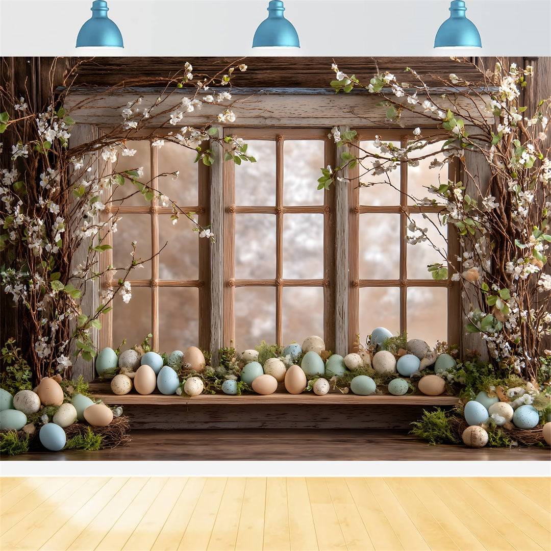 Fond Photo Pâques Fenêtre Rustique Fleurs Épanouies Par Magali