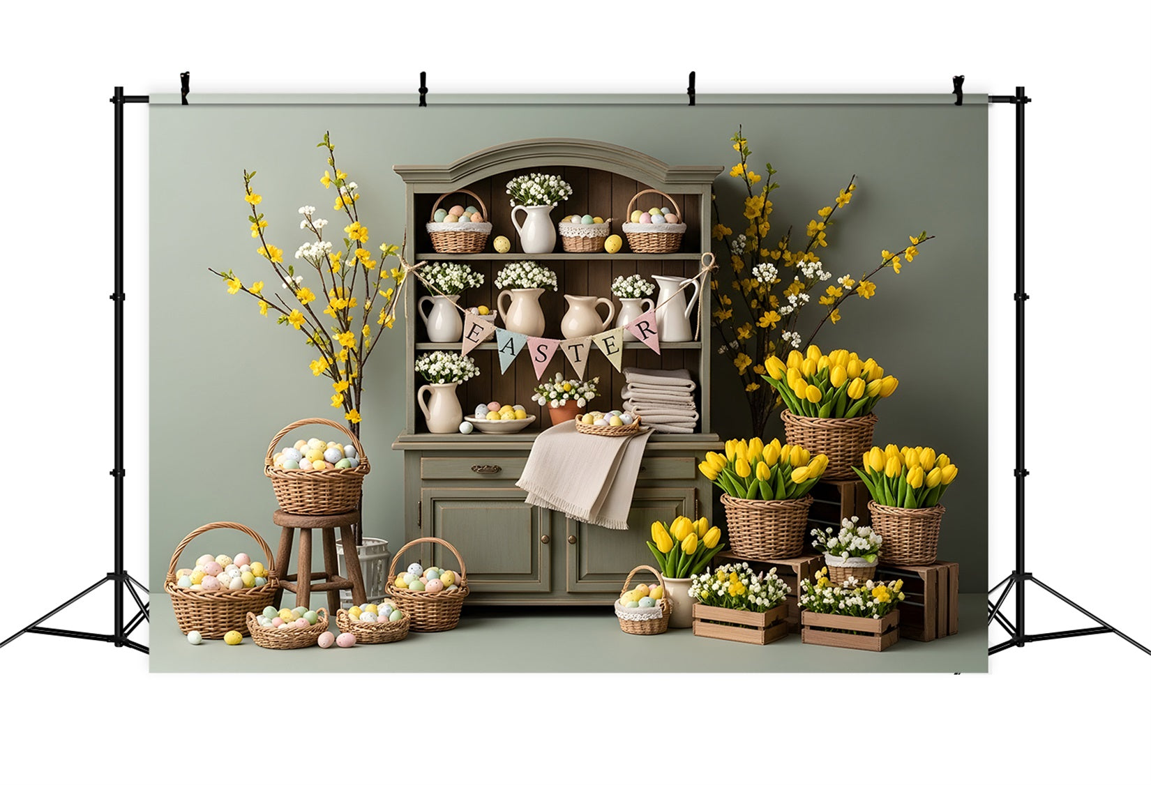 Fond Photo Pâques Armoire Pâques Paniers Œufs Par Magali