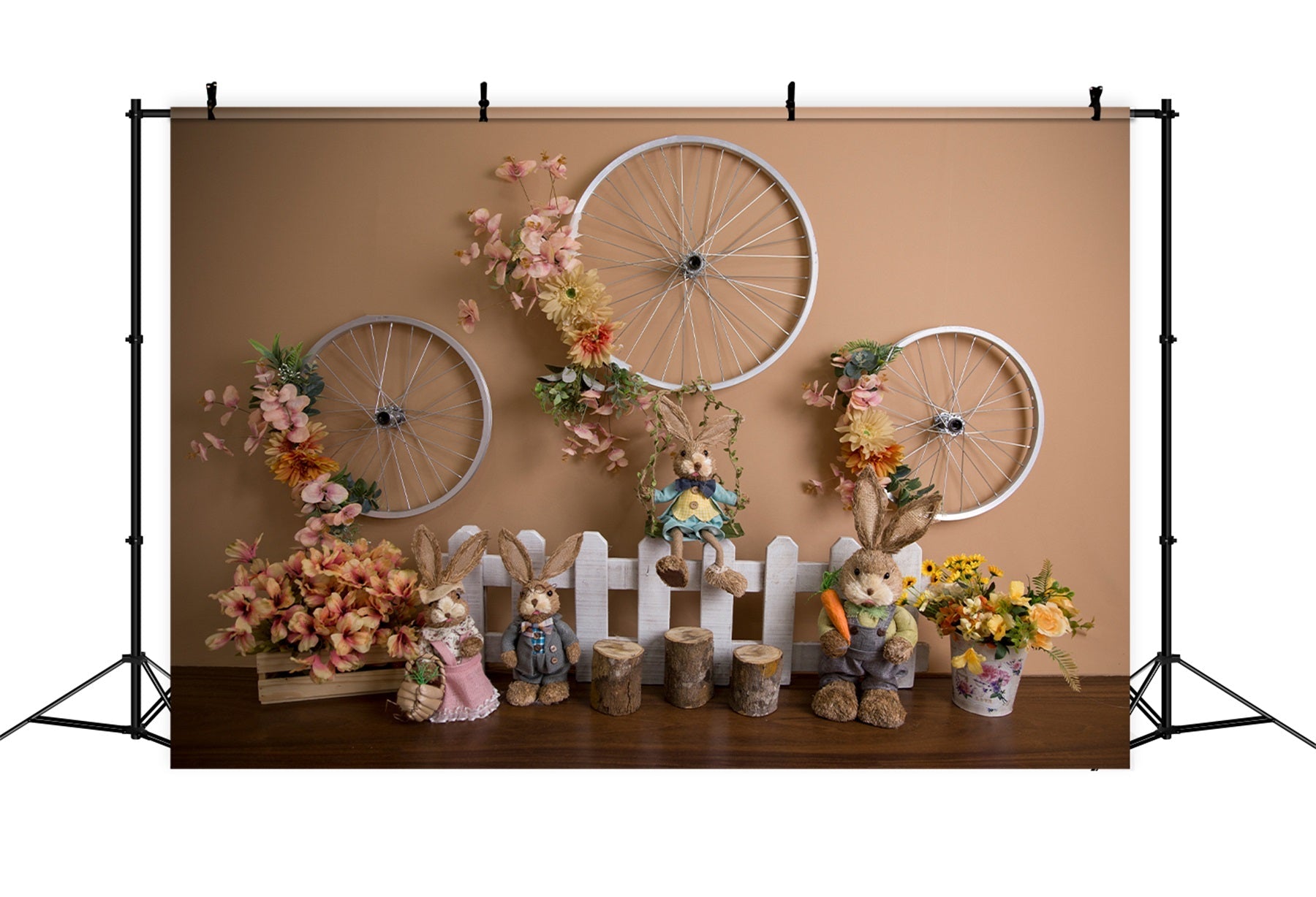 Toile de fond Photo Nouveau-né Lapin Roue Vélo Vintage Par Magali