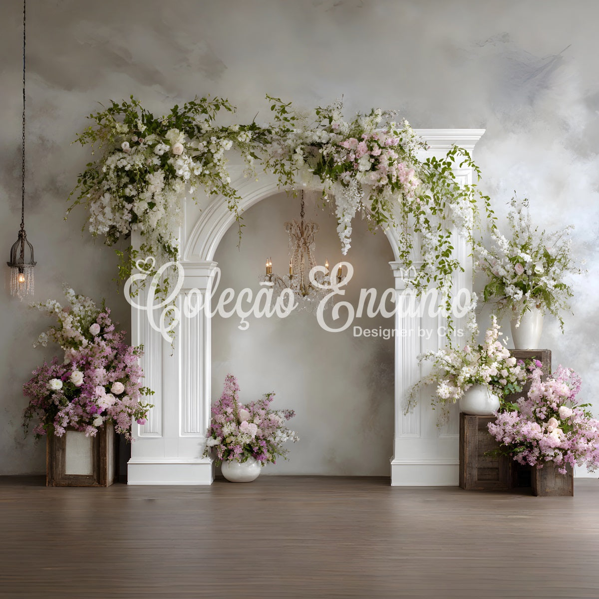 Toile de fond Photo Fête des Mères Design Élégant Arche Florale Par Magali