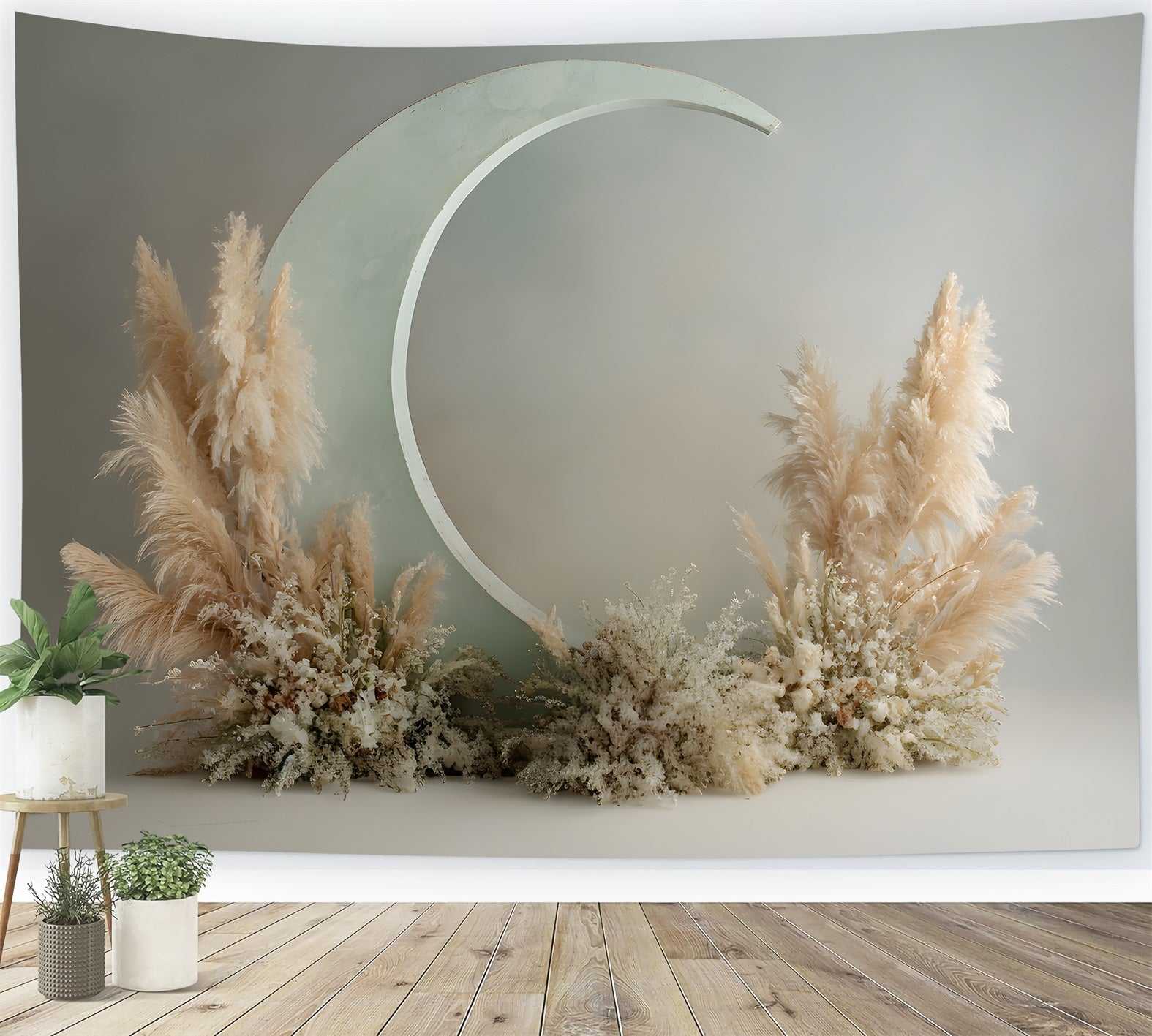 Fond Studio Fête des Mères Arche Lune Pampas Élégante Par Magali