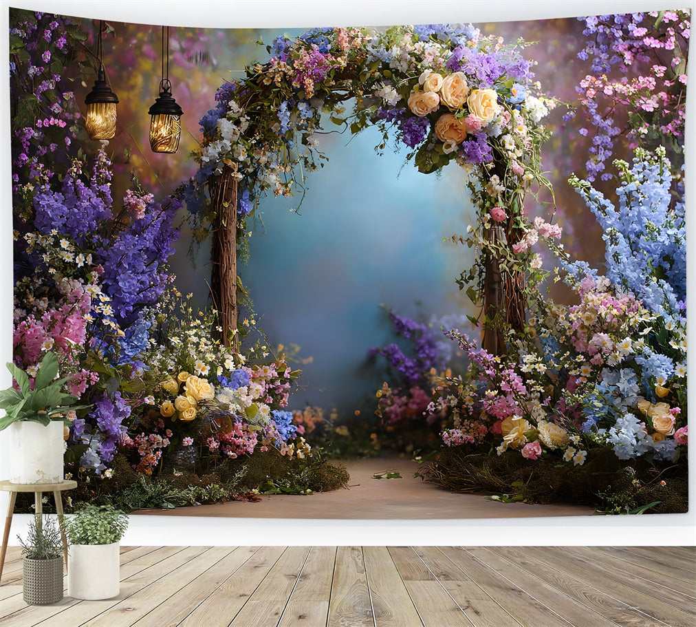 Fond Photo Fête des Mères Arche Florale Pastel Douce Par Magali